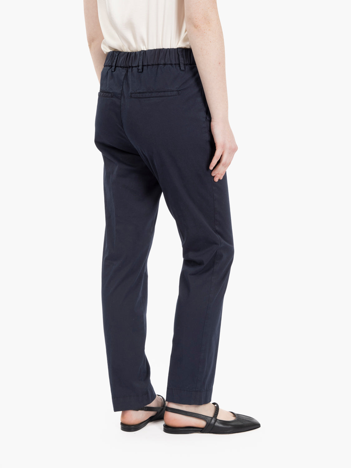 Pantaloni trombetta in cotone nero