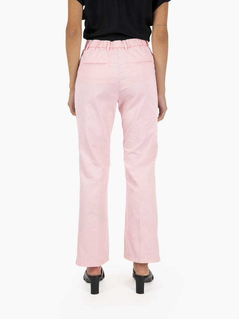 MYTHS - Pantaloni trombetta in cotone rosa