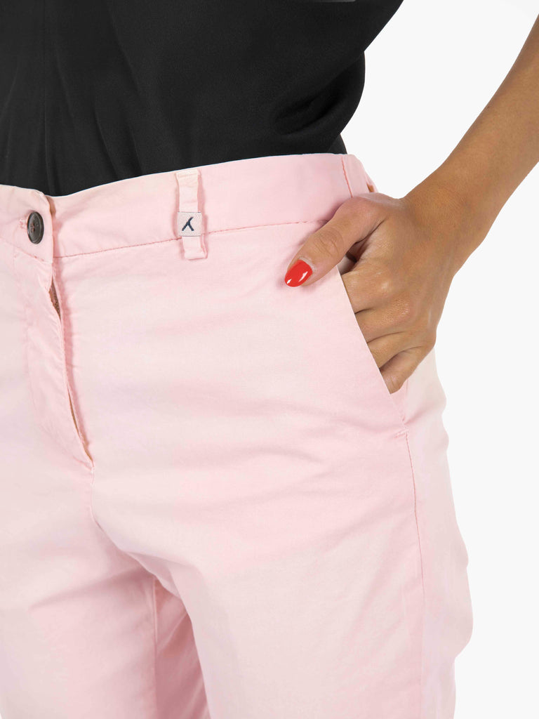 MYTHS - Pantaloni trombetta in cotone rosa