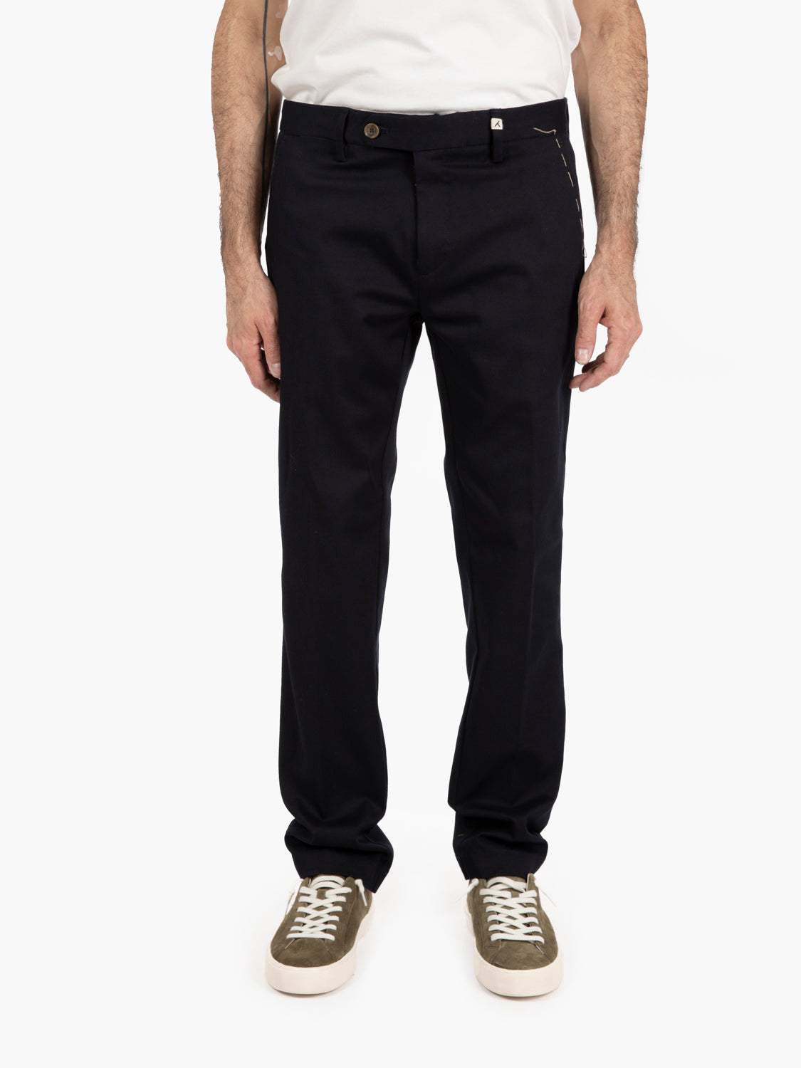 Pantaloni Zeus carrot fit blu