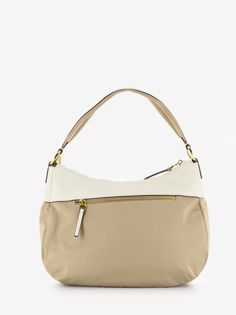 NANNINI - Borsa a spalla Liberty in nylon beige / offwhite