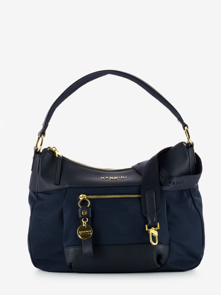 NANNINI - Borsa a spalla Liberty in nylon navy