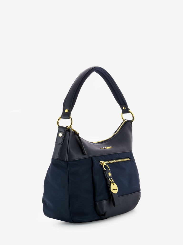 NANNINI - Borsa a spalla Liberty in nylon navy