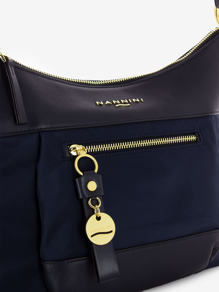 NANNINI - Borsa a spalla Liberty in nylon navy
