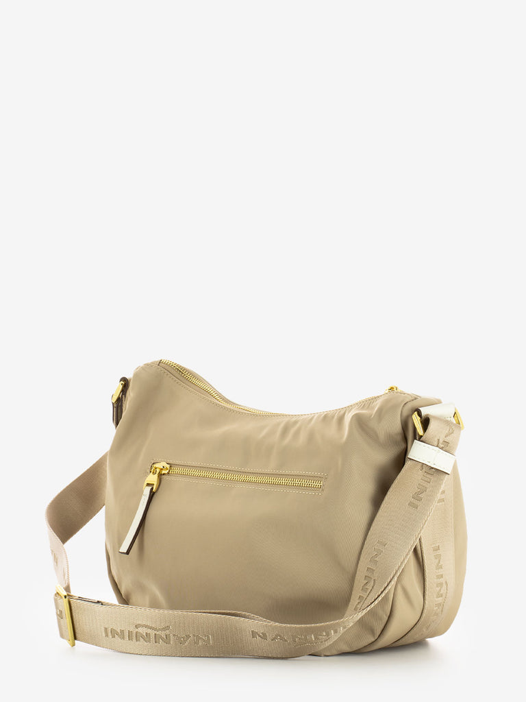 NANNINI - Borsa a tracolla Liberty in nylon beige / offwhite