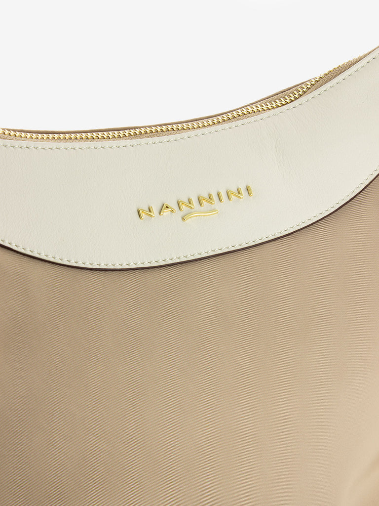 NANNINI - Borsa a tracolla Liberty in nylon beige / offwhite