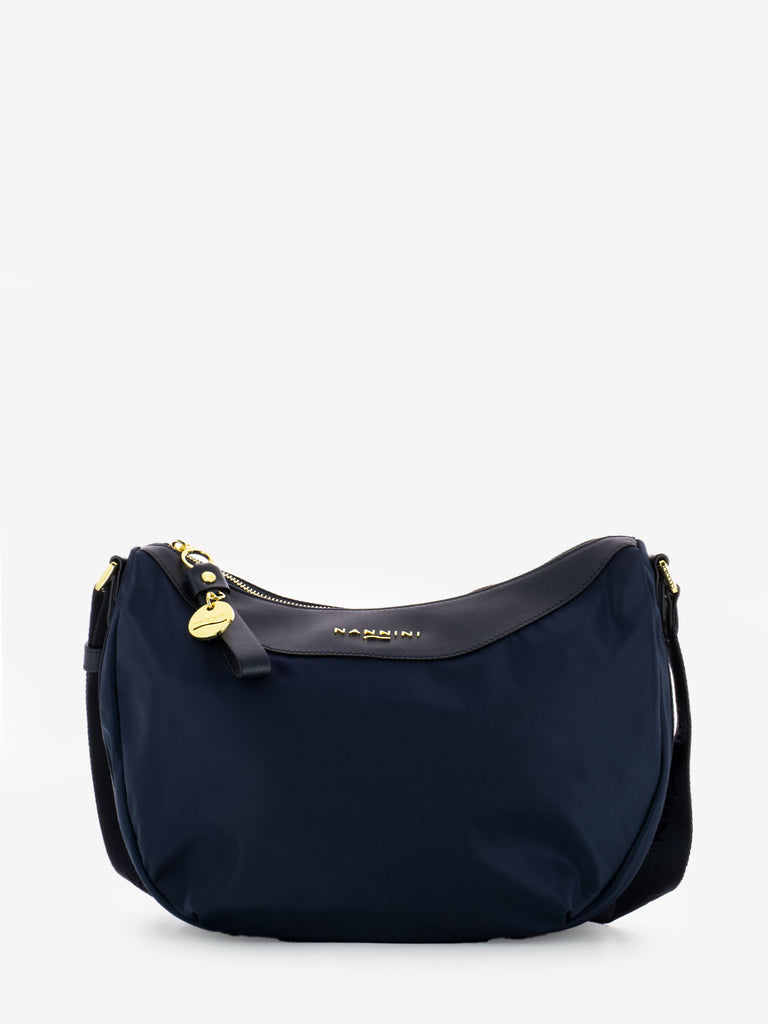 NANNINI - Borsa a tracolla Liberty in nylon blu navy