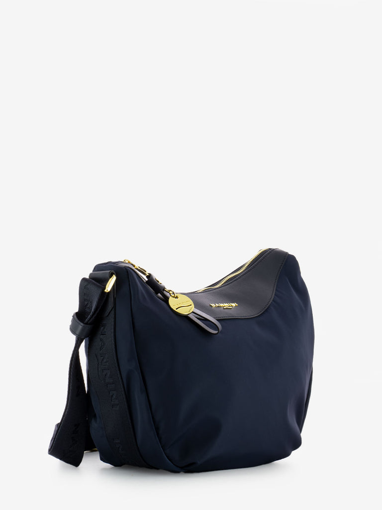 NANNINI - Borsa a tracolla Liberty in nylon blu navy