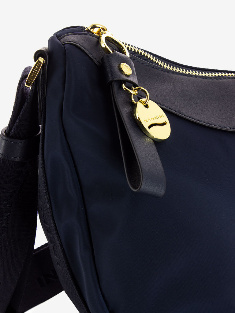 NANNINI - Borsa a tracolla Liberty in nylon blu navy