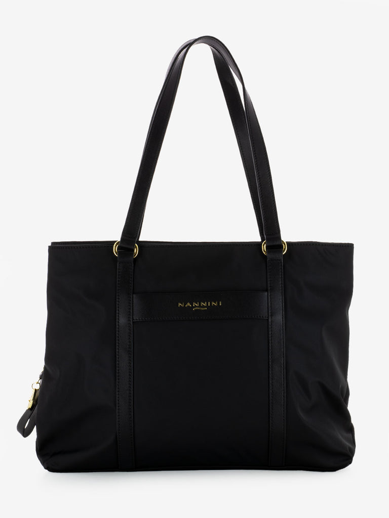 NANNINI - Borsa Liberty grande in nylon nero