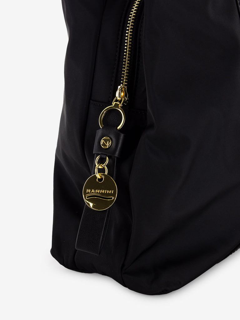 NANNINI - Borsa Liberty grande in nylon nero