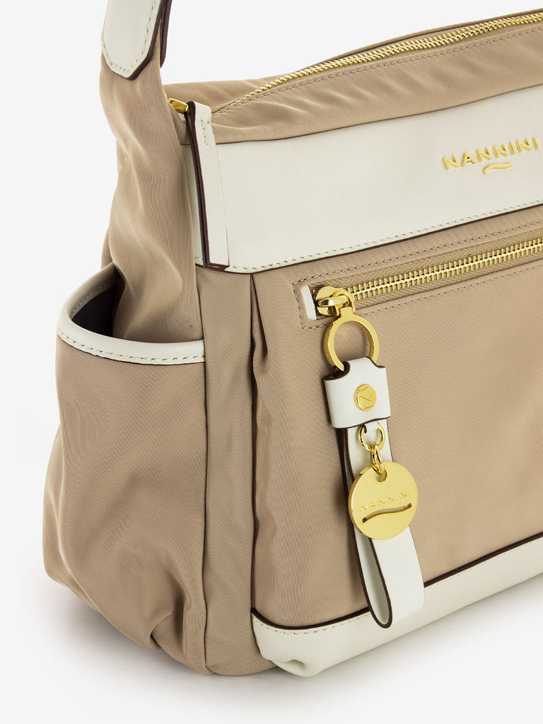NANNINI - Borsa Liberty nylon beige / offwhite