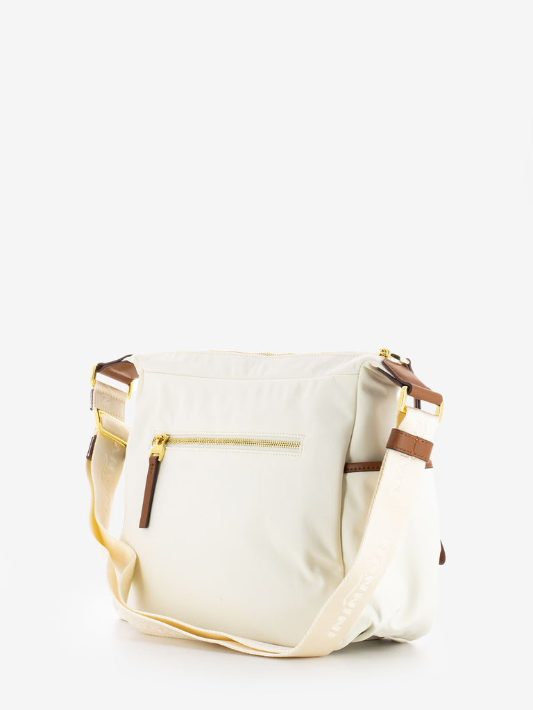 NANNINI - Borsa Liberty nylon offwhite / cuoio