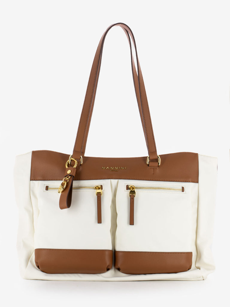 NANNINI - Borsa Liberty tasche offwhite / cuoio