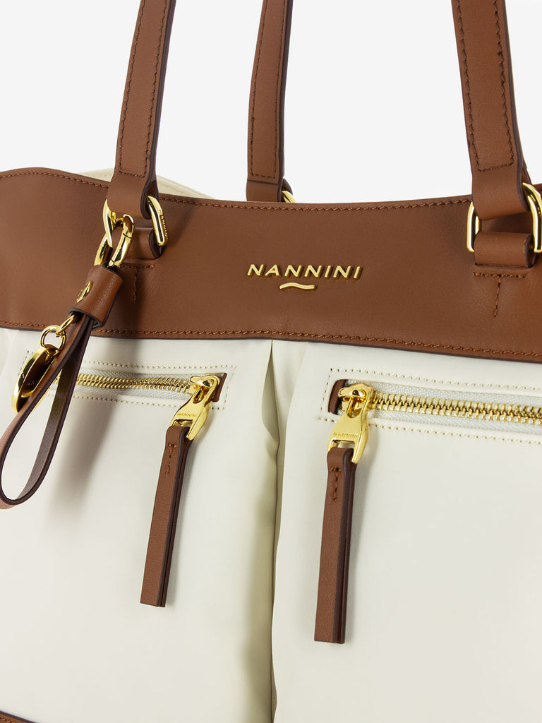 NANNINI - Borsa Liberty tasche offwhite / cuoio