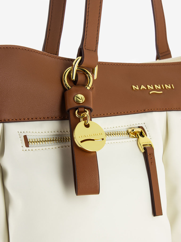 NANNINI - Borsa Liberty tasche offwhite / cuoio