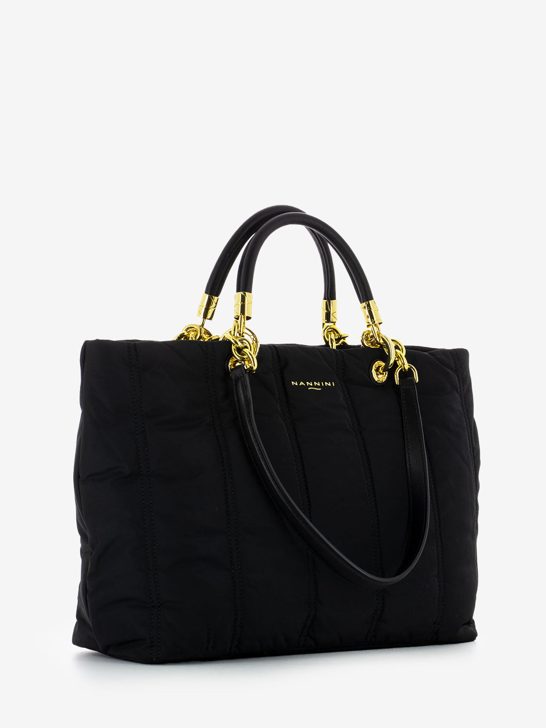 Black glassy shopper bag
