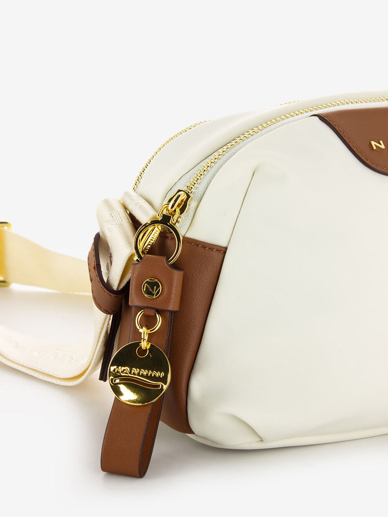 NANNINI - Tracolla Liberty offwhite / cuoio