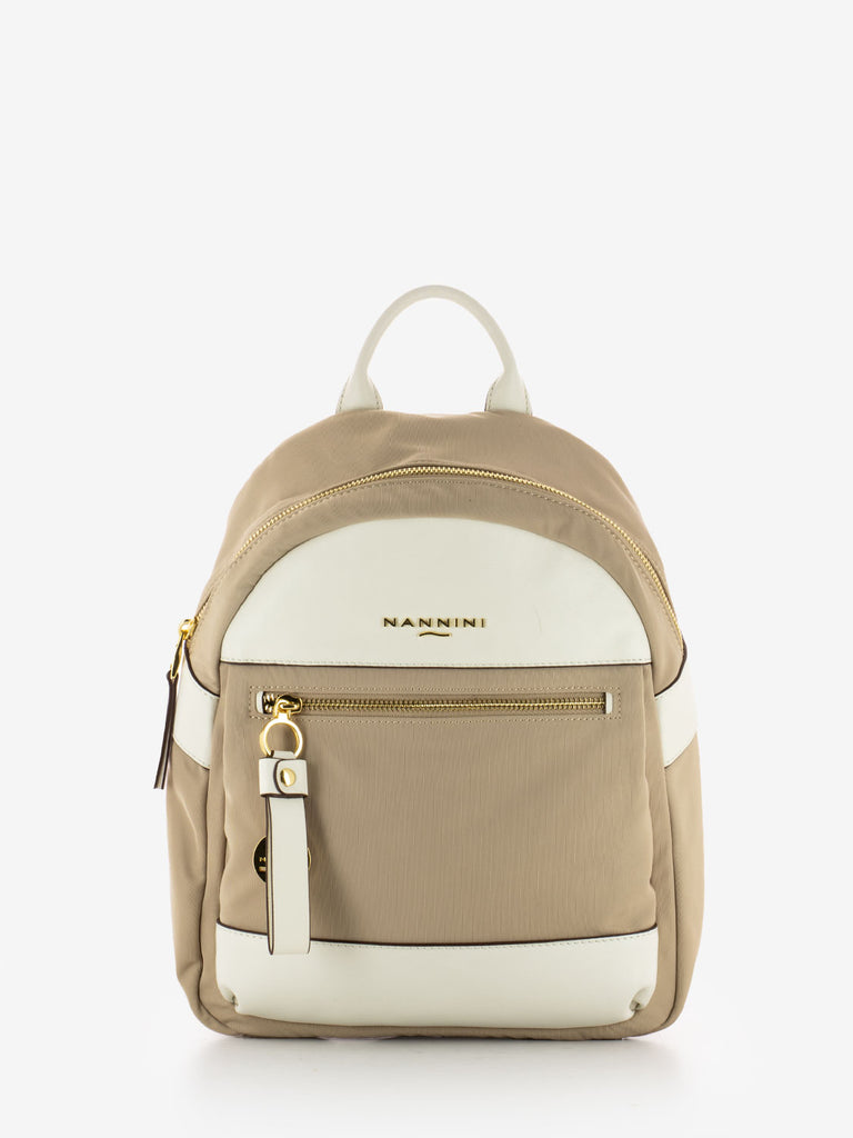 NANNINI - Zaino in nylon Liberty beige / offwhite