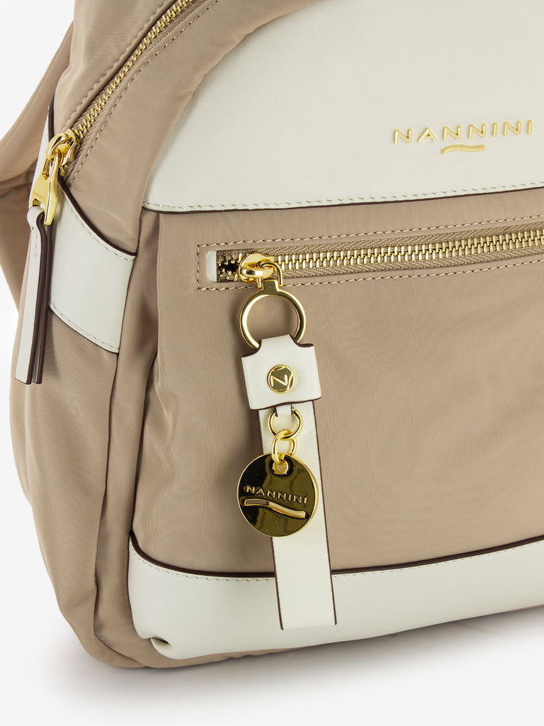 NANNINI - Zaino in nylon Liberty beige / offwhite