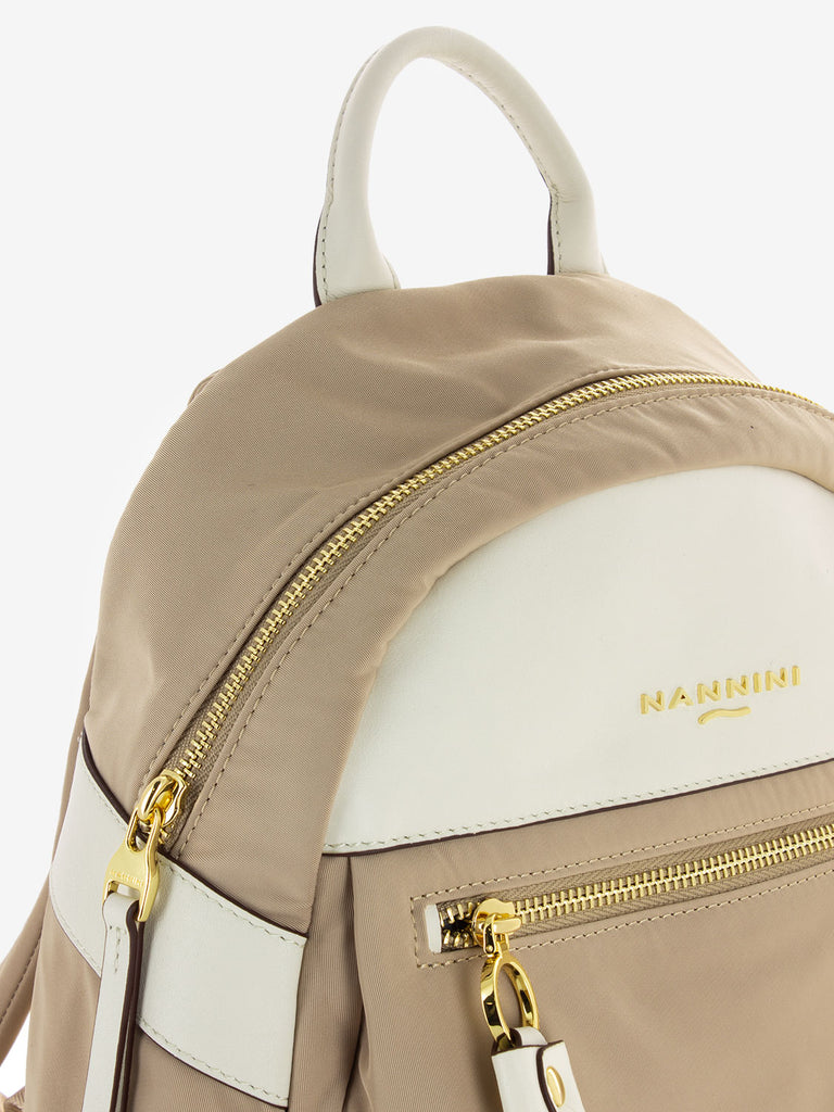 NANNINI - Zaino in nylon Liberty beige / offwhite