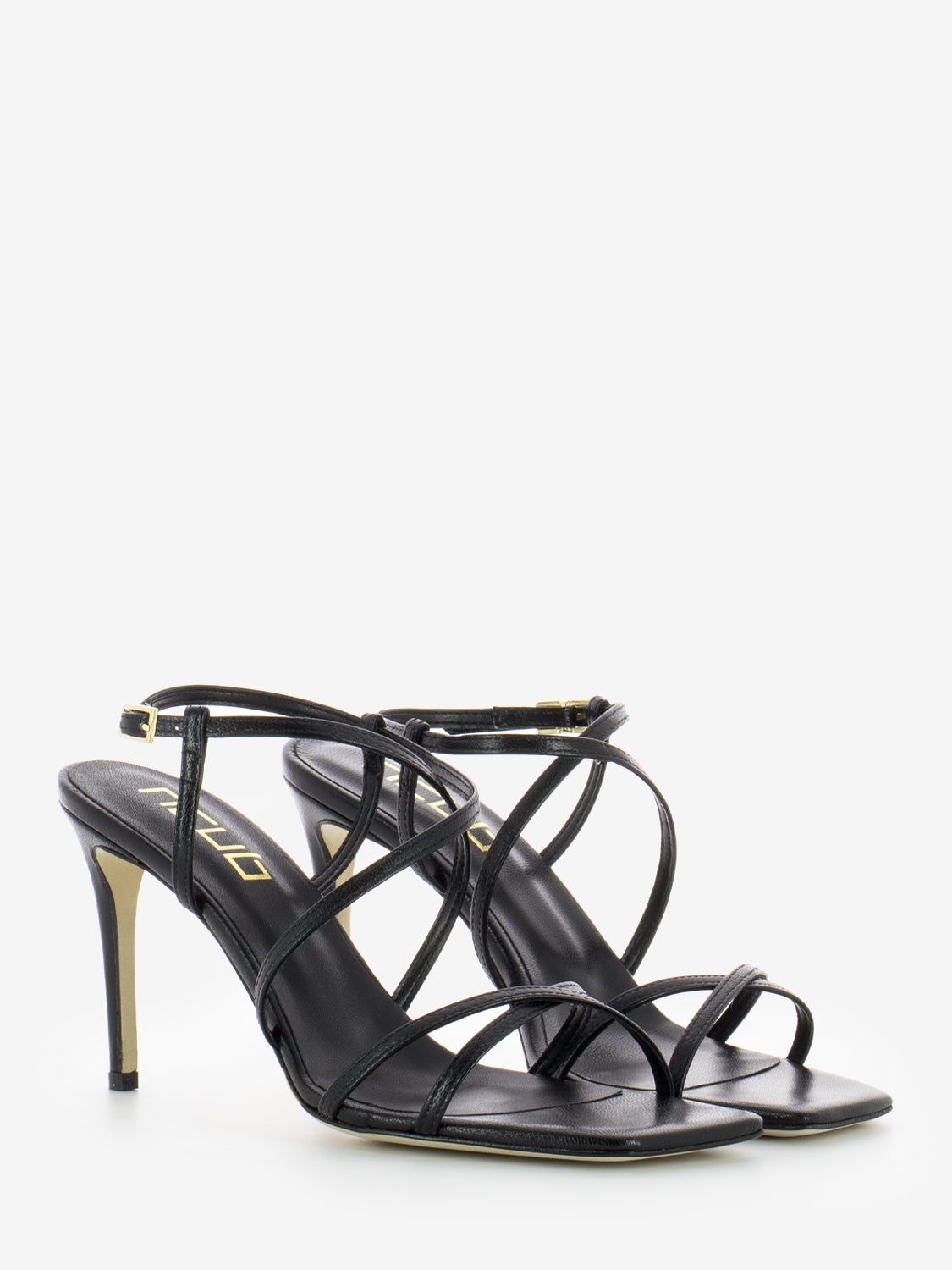 Mony 17 square toe black sandals