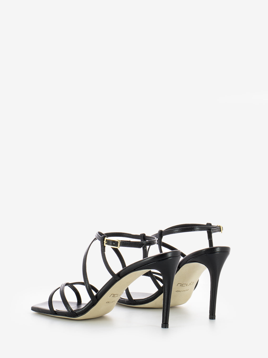Mony 17 square toe black sandals