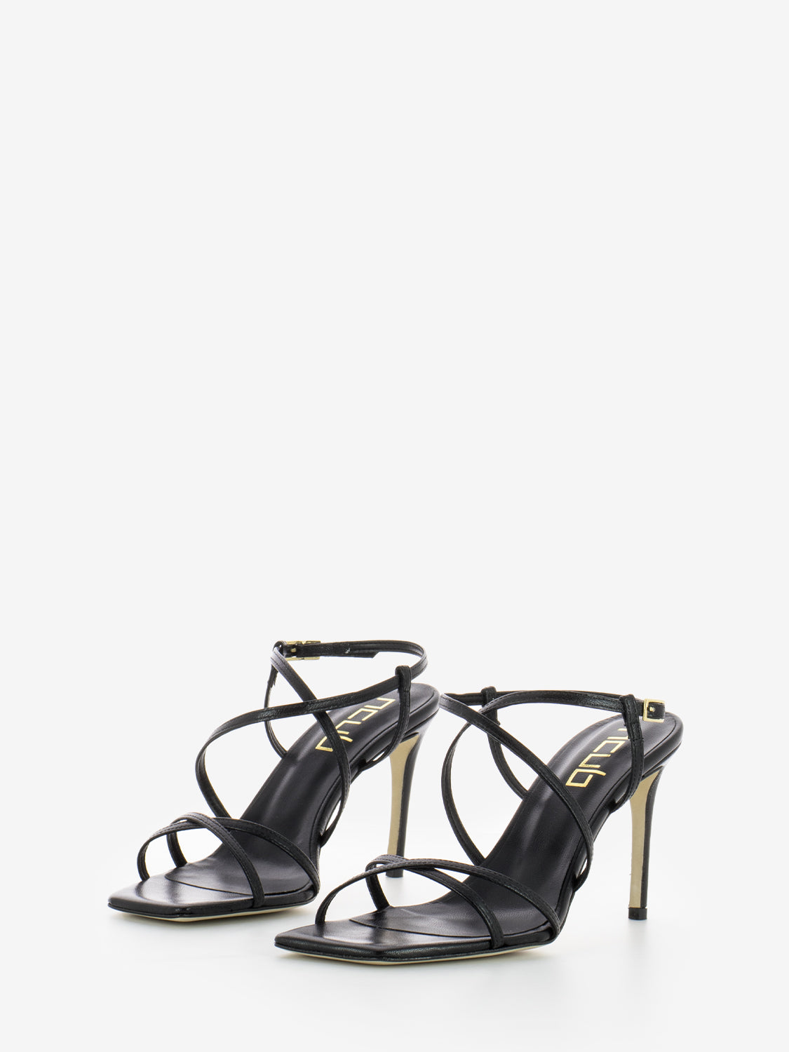 Mony 17 square toe black sandals