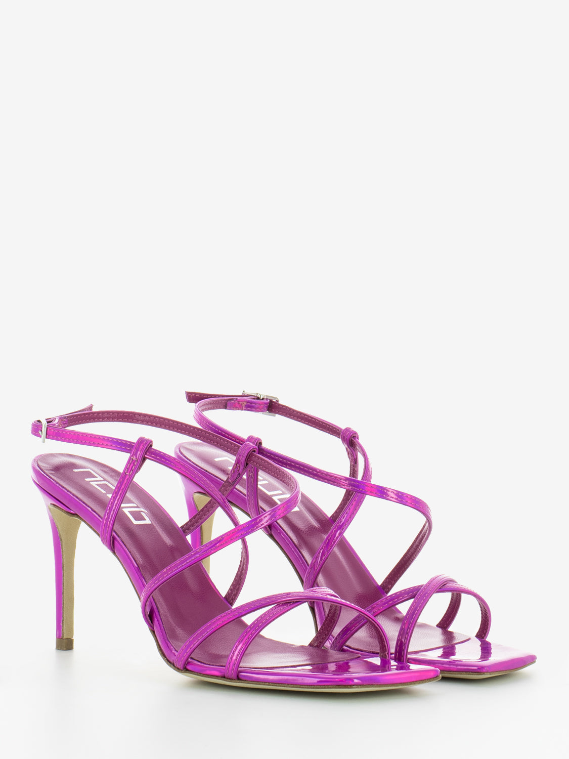 Fuchsia square toe sandal