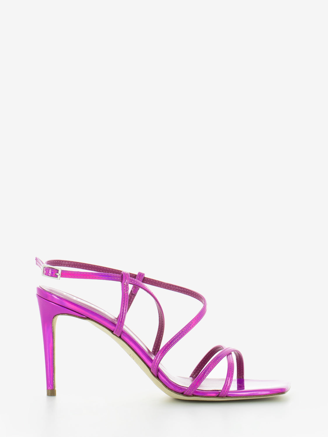 Fuchsia square toe sandal