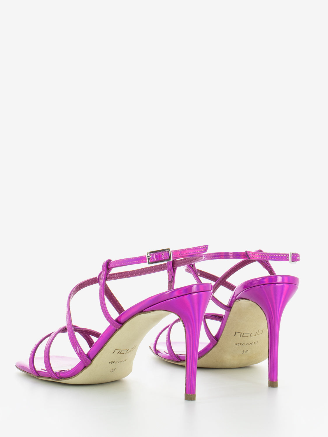 Fuchsia square toe sandal