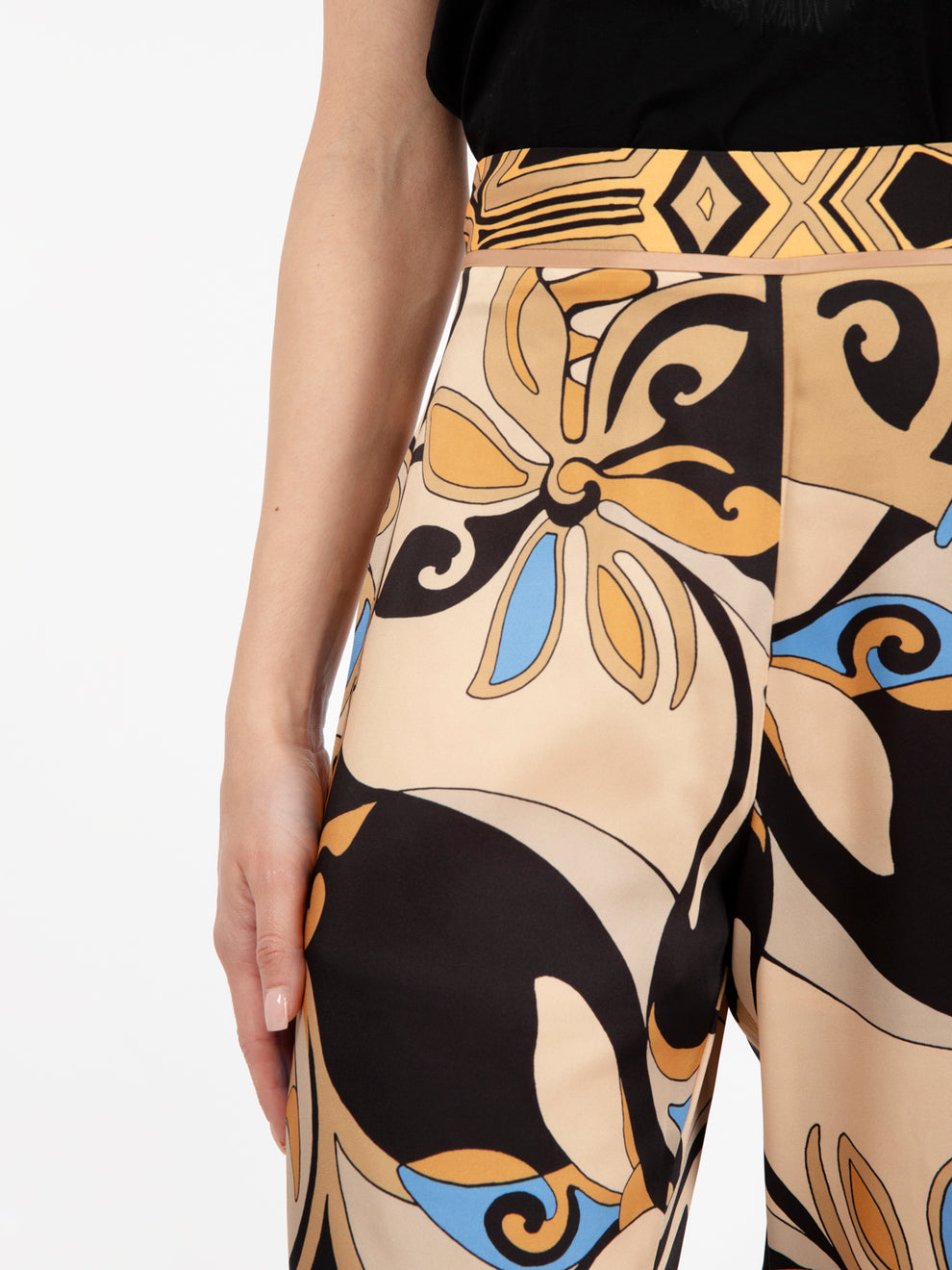 Eternal trousers with mosaic scarf print
