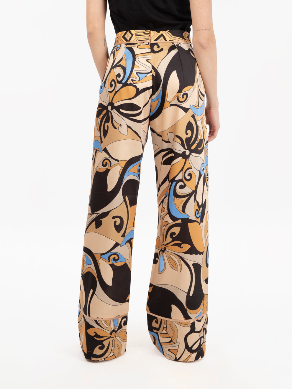 Eternal trousers with mosaic scarf print