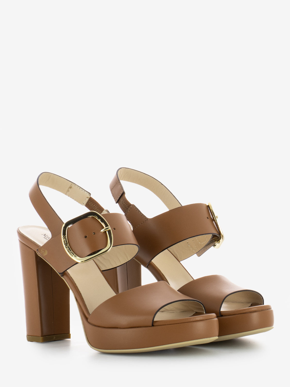 Sandalo Armenia con plateau cognac