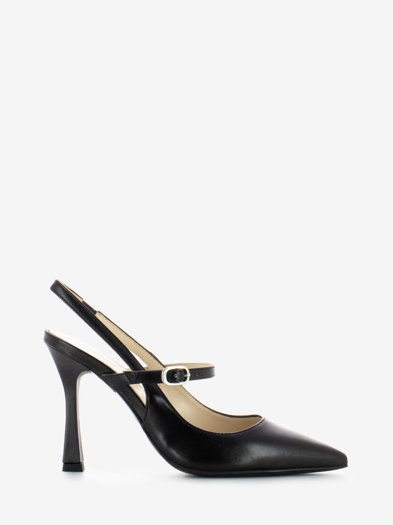 NERO GIARDINI - Slingback Pandora cinturino nappa nero