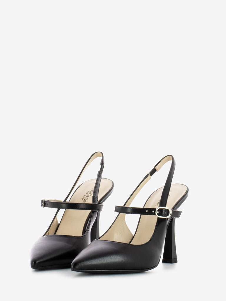 NERO GIARDINI - Slingback Pandora cinturino nappa nero