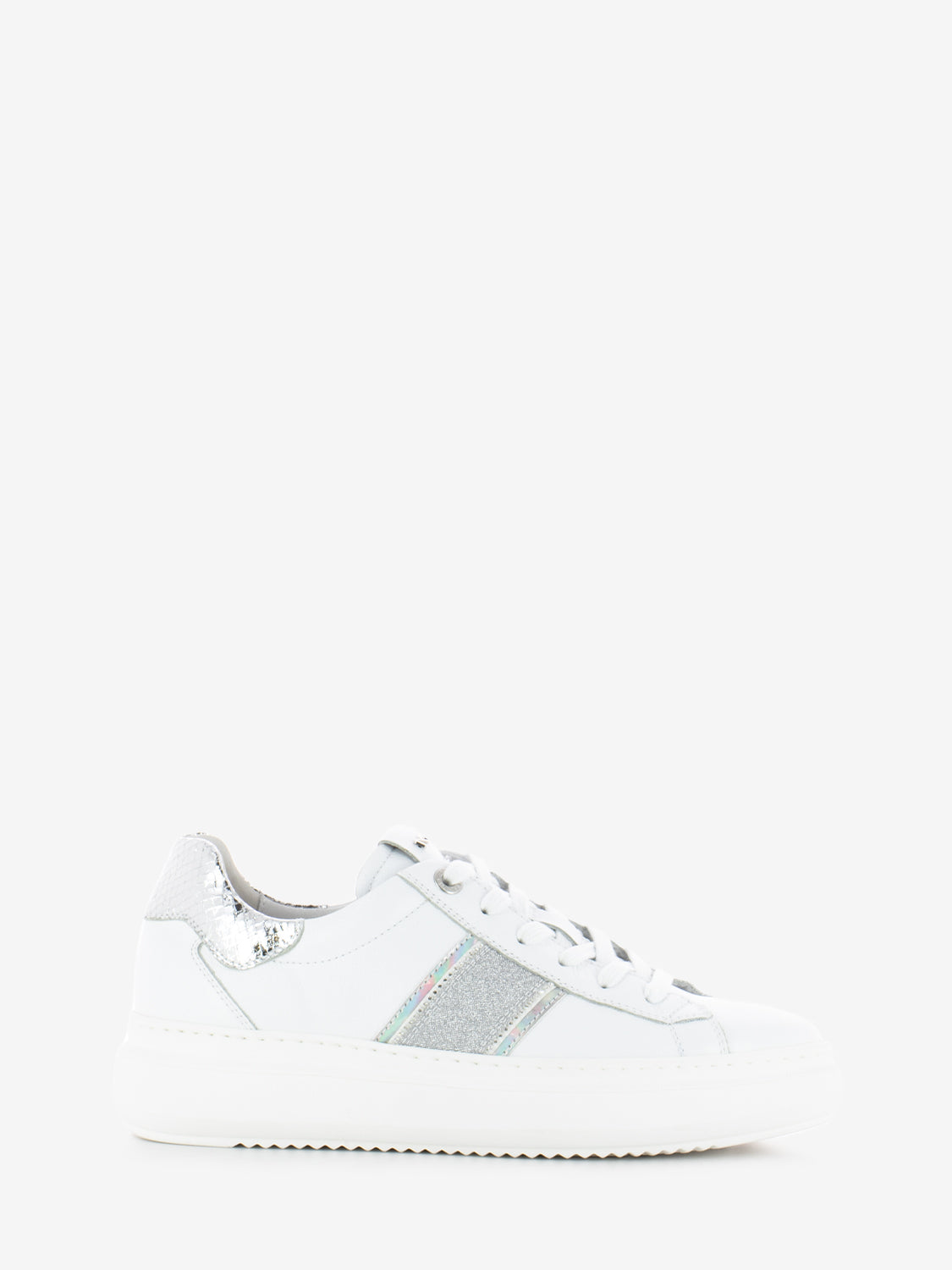 Sneakers bianco microglitter bianco / argento