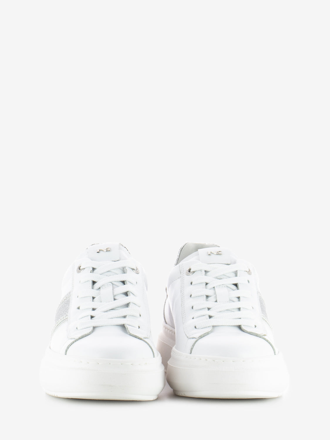 Sneakers bianco microglitter bianco / argento