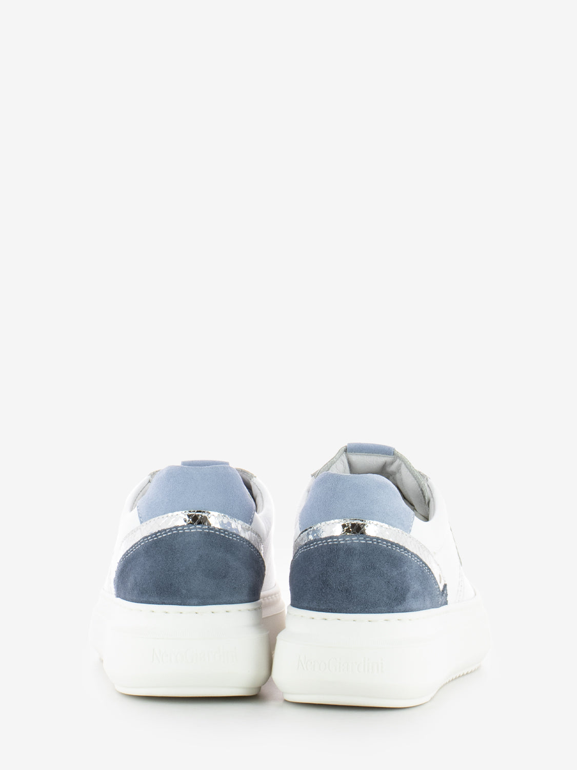 Sneakers Cile velour avio / bianco / argento