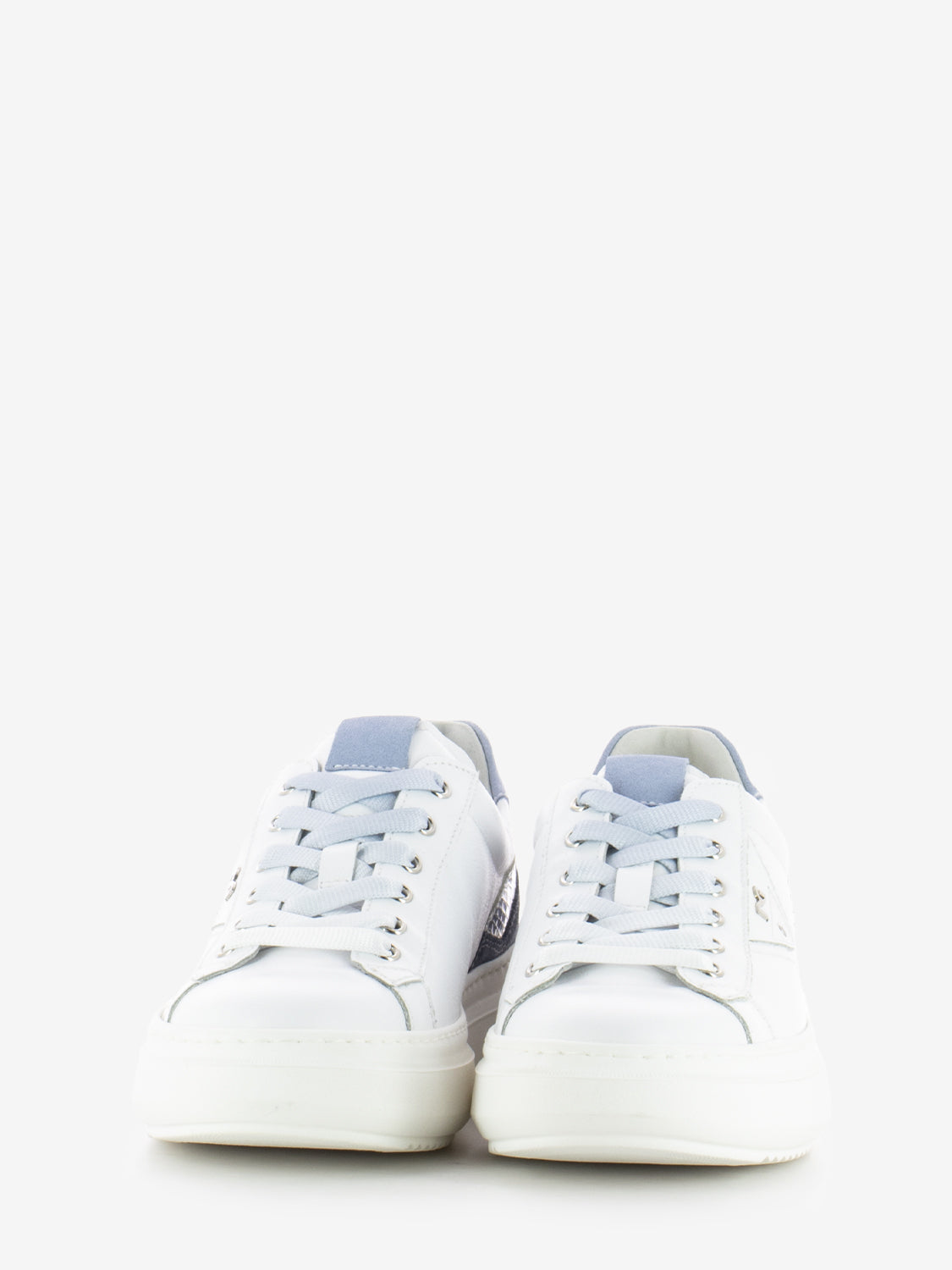 Sneakers Cile velour avio / bianco / argento