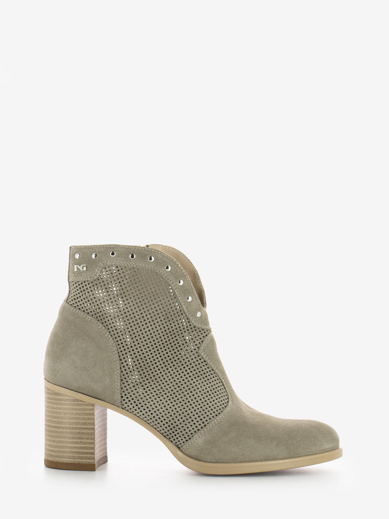 NERO GIARDINI - Tronchetti velour creta beige