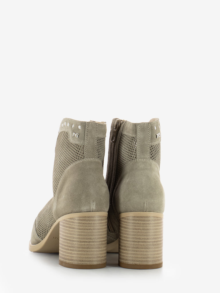 NERO GIARDINI - Tronchetti velour creta beige