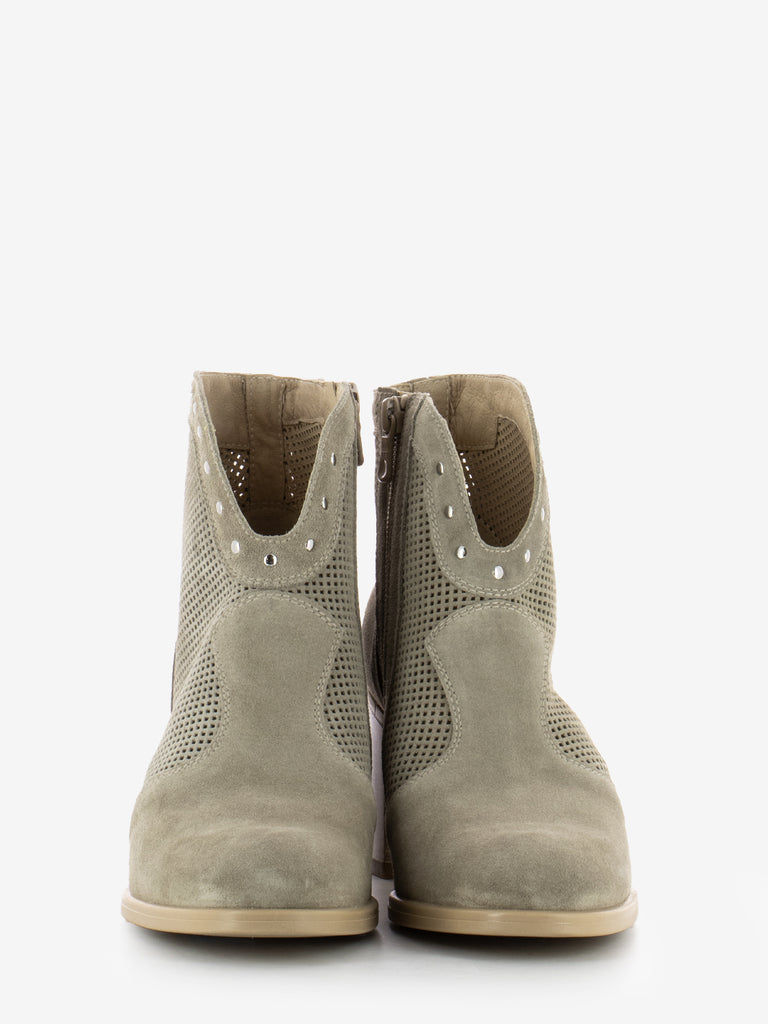 NERO GIARDINI - Tronchetti velour creta beige