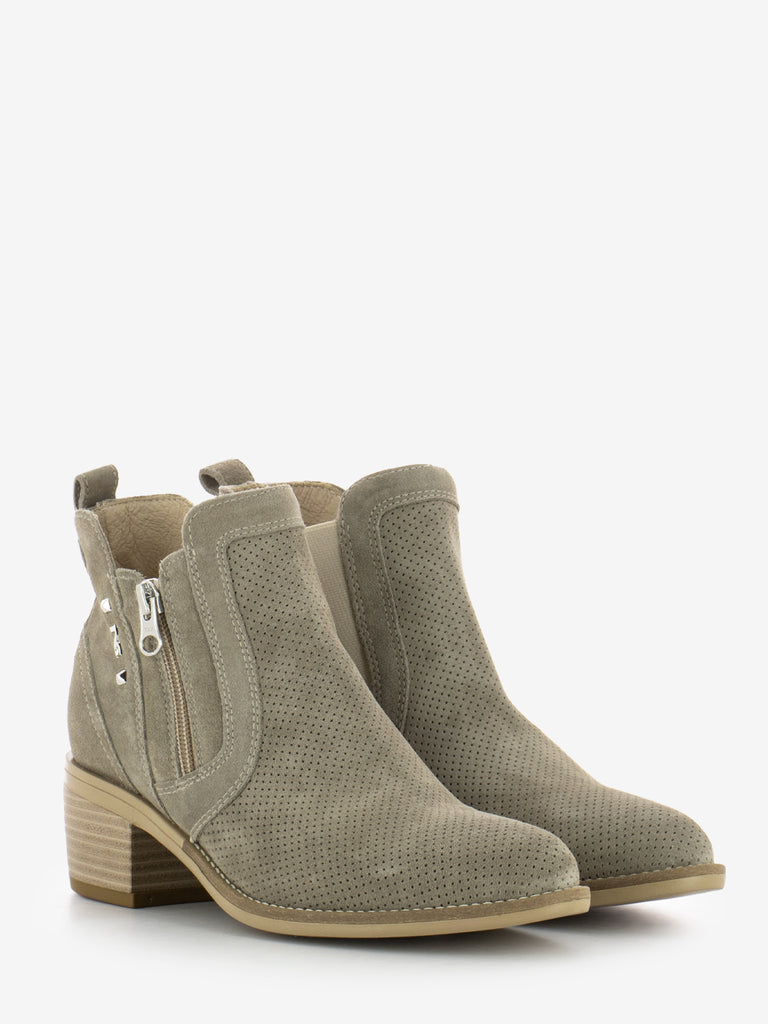 NERO GIARDINI - Tronchetti velour creta