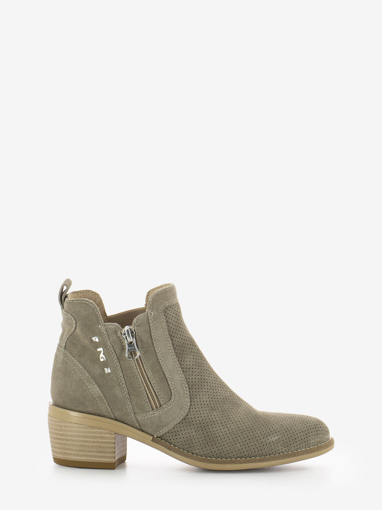 NERO GIARDINI - Tronchetti velour creta