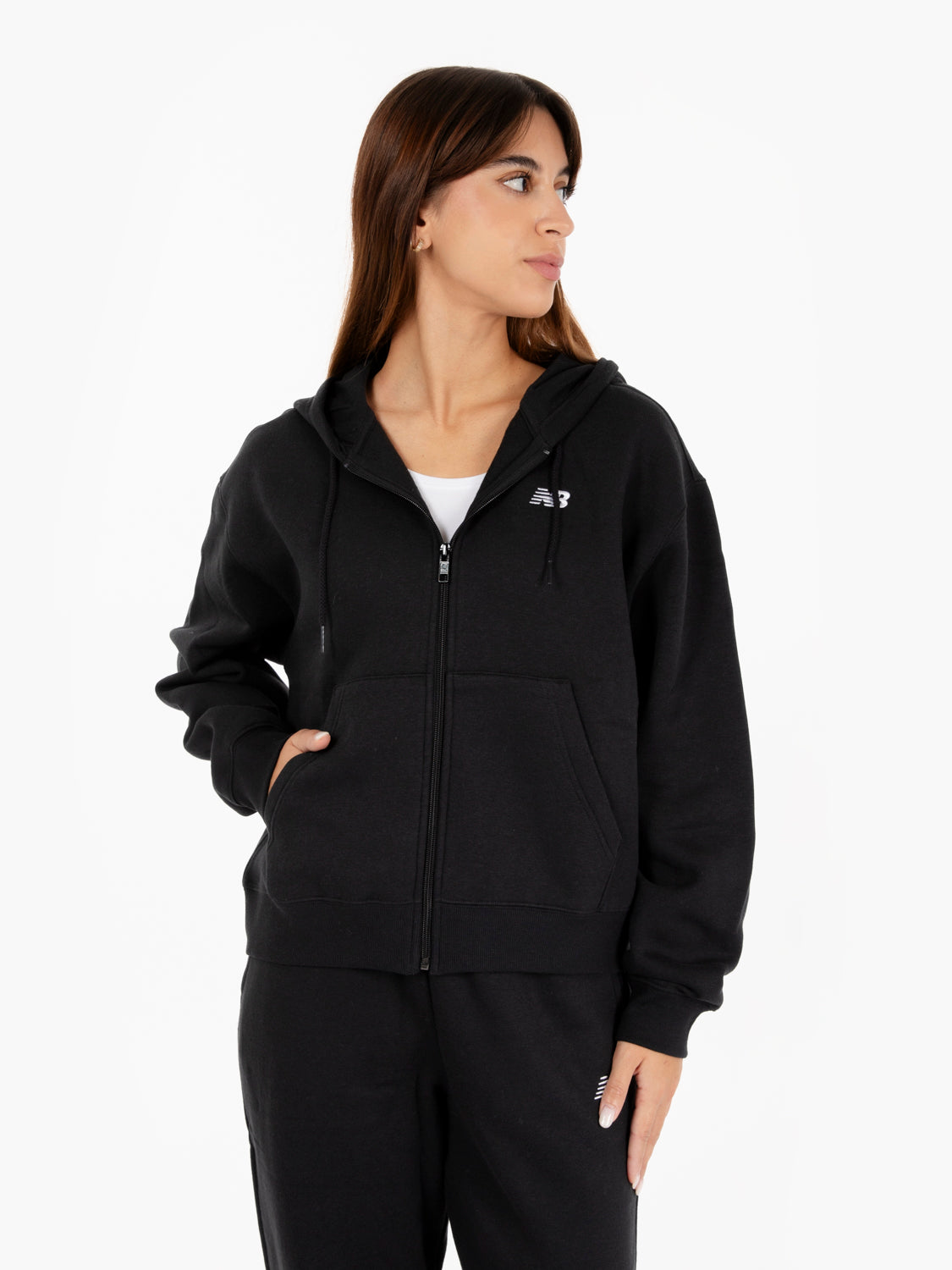 Felpa essential fleece con zip black