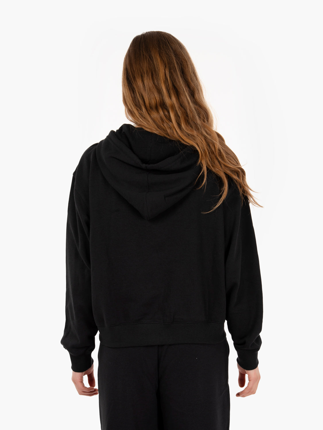 Felpa hoodie french terry full zip black