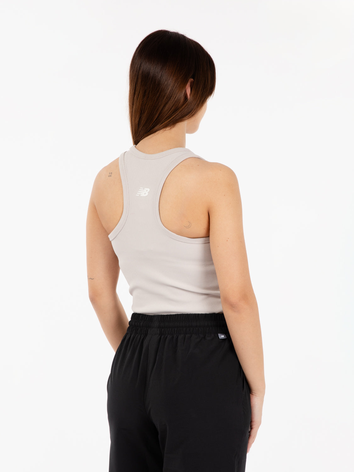 Linear Heritage Rib knit racer tank moonrock