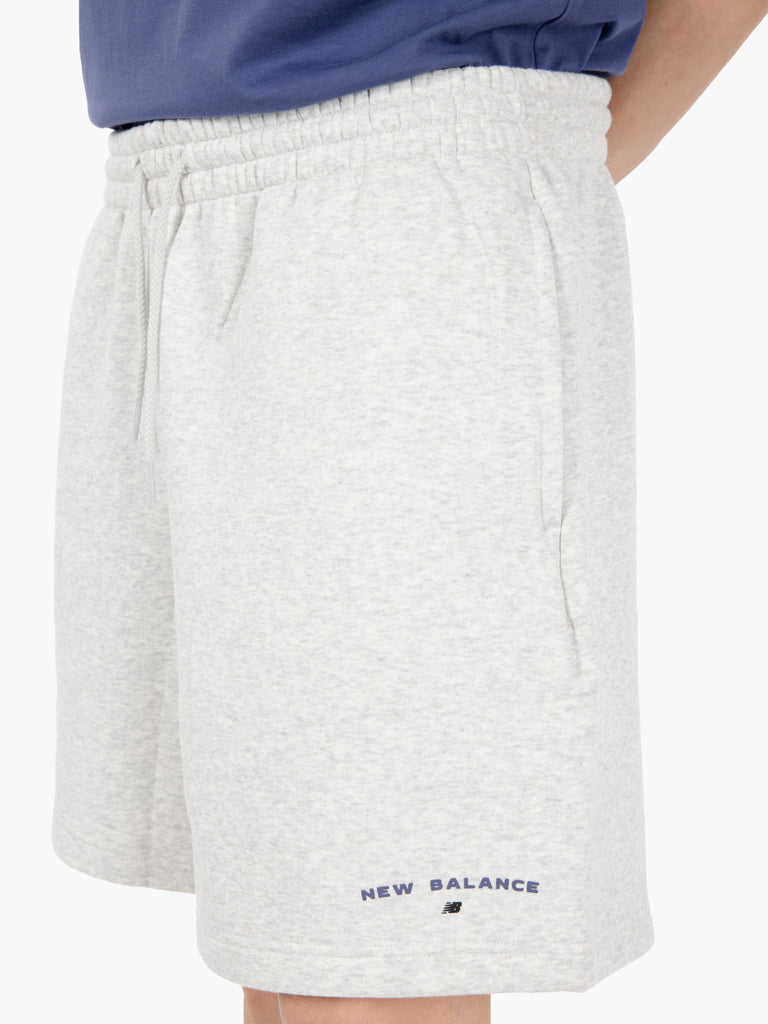 NEW BALANCE - Reimagined fleece graphic short 7 ash heather