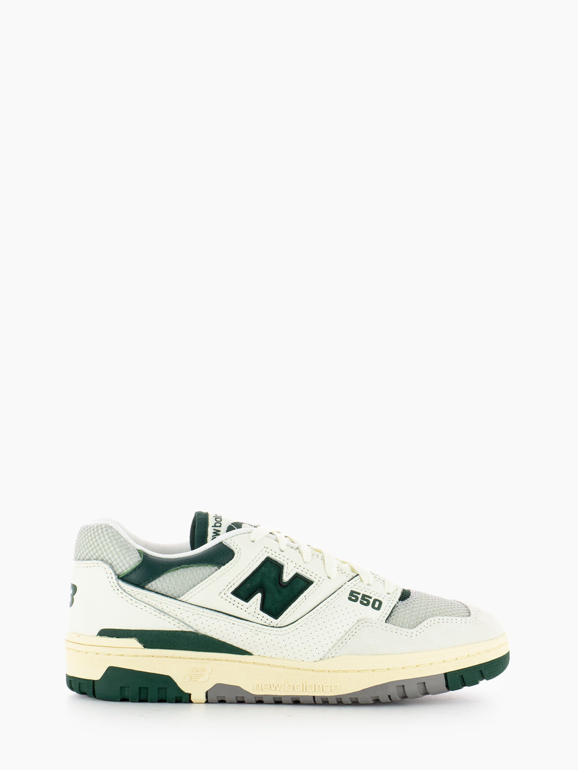 Tier 2 leather textile sneakers off white / green